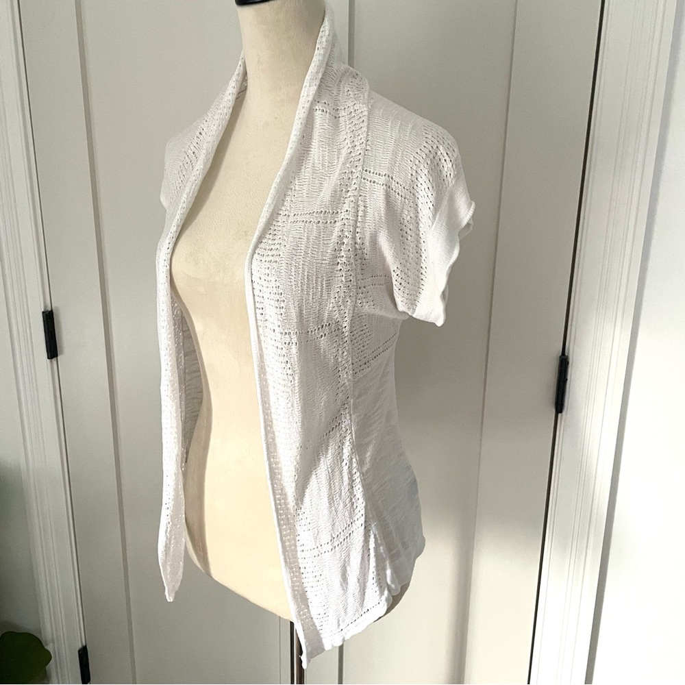 Mossimo- Open front white short sleeve cardigan- Women’s XS